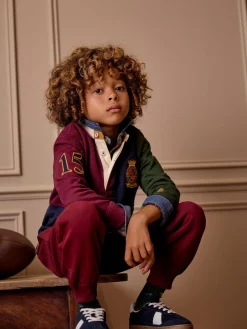 Sale Joules Boys' Kick Off Grandad Collar Rugby Shirt Multi