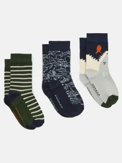 Sale Joules Boys' Neat Feet 3 Pack Socks Green/Navy