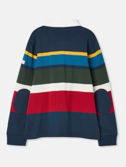 Sale Joules Boys' Onside Striped Cotton Rugby Shirt Navy