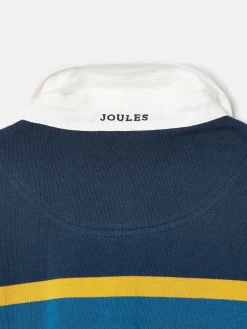 Sale Joules Boys' Onside Striped Cotton Rugby Shirt Navy