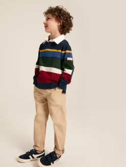 Sale Joules Boys' Onside Striped Cotton Rugby Shirt Navy