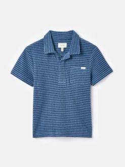Clearance Joules Boys' Otto Towelling Polo Shirt Blue