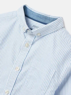 Joules Boys' Oxford Long Sleeve Striped Oxford Shirt Blue