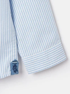 Joules Boys' Oxford Long Sleeve Striped Oxford Shirt Blue