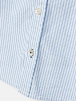 Joules Boys' Oxford Long Sleeve Striped Oxford Shirt Blue