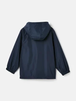 Clearance Joules Boys' Rainwell Navy Blue Waterproof Raincoat With Hood NavyBlue