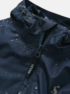 Clearance Joules Boys' Rainwell Navy Blue Waterproof Raincoat With Hood NavyBlue