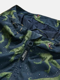 Sale Joules Boys' Rainwell Navy Dinosaur Waterproof Raincoat With Hood NavyDinosaur