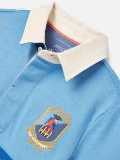 Hot Joules Boys' Tournament Rugby Jersey Polo Shirt Blue