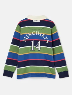 Joules Boys' Tournament Multi Stripe Rugby Shirt MultiStripe