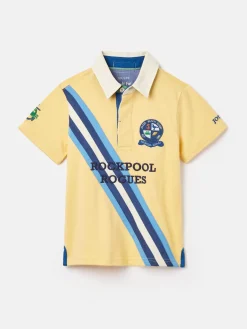 Joules Boys' Tournament Rugby Jersey Polo Shirt Yellow