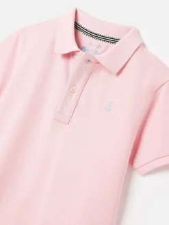Joules Boys' Woody Pique Cotton Polo Shirt Pink