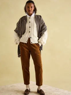 Online Joules Bracewell Black & Brown Blanket Scarf Black&Brown