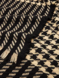 Online Joules Bracewell Black & Brown Blanket Scarf Black&Brown