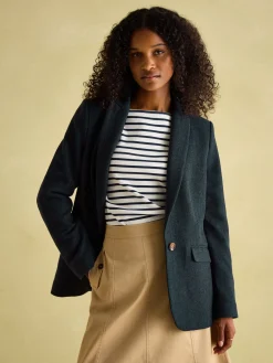 Sale Joules Bramble Navy Blue Tweed Blazer NavyBlue