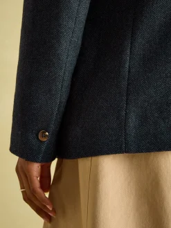 Sale Joules Bramble Navy Blue Tweed Blazer NavyBlue