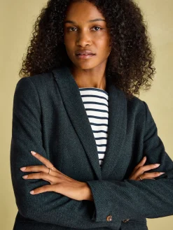 Sale Joules Bramble Navy Blue Tweed Blazer NavyBlue