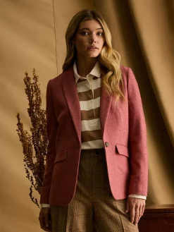Hot Joules Bramble Tweed Blazer Pink