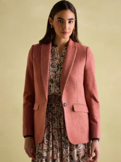 Hot Joules Bramble Tweed Blazer Pink