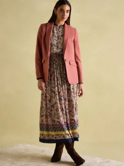 Hot Joules Bramble Tweed Blazer Pink