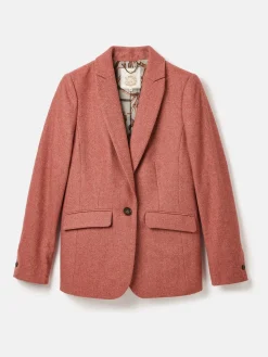 Hot Joules Bramble Tweed Blazer Pink