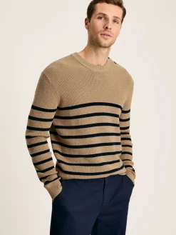 Discount Joules Breton Navy Stripe Crew Neck Knitted Jumper NavyStripe
