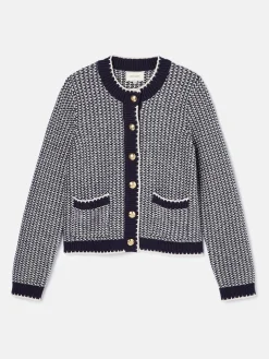 Hot Joules Bridget Button Through Textured Cardigan Navy