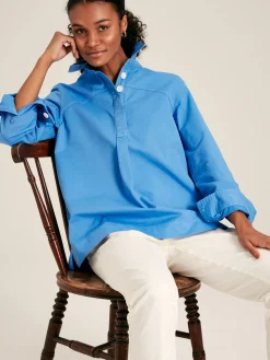 Outlet Joules Brinley Cotton Deck Shirt Blue