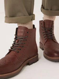 Joules Brogue Boots Brown
