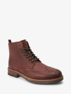 Joules Brogue Boots Brown