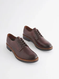 Joules Brown Leather Classic Derby Shoes BrownLeather