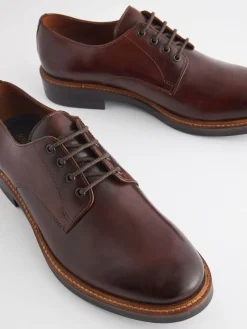 Joules Brown Leather Classic Derby Shoes BrownLeather