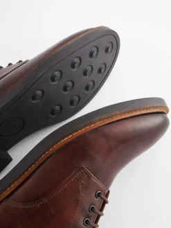 Joules Brown Leather Classic Derby Shoes BrownLeather