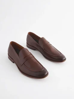 Sale Joules Brown Leather Penny Loafers BrownLeather