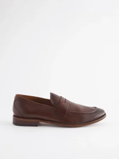 Sale Joules Brown Leather Penny Loafers BrownLeather