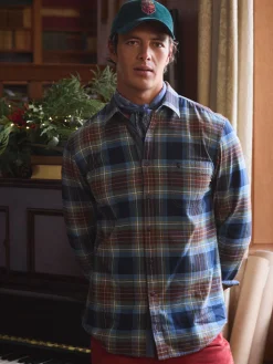 Clearance Joules Buchanan Soft Brushed Cotton Check Shirt Blue