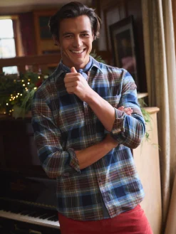 Clearance Joules Buchanan Soft Brushed Cotton Check Shirt Blue