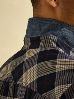 Joules Buchanan Navy Blue Soft Brushed Cotton Check Shirt NavyBlue