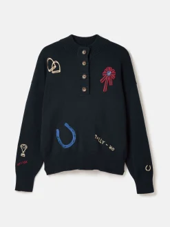 Hot Joules Buckley Horse Embroidered Jumper Navy