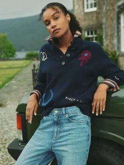 Hot Joules Buckley Horse Embroidered Jumper Navy