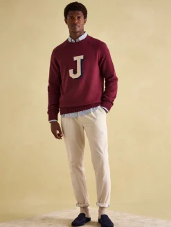 Outlet Joules 'J' Crew Neck Jumper Burgundy