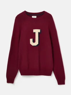 Outlet Joules 'J' Crew Neck Jumper Burgundy