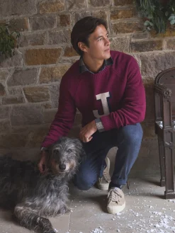 Outlet Joules 'J' Crew Neck Jumper Burgundy