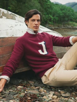 Outlet Joules 'J' Crew Neck Jumper Burgundy