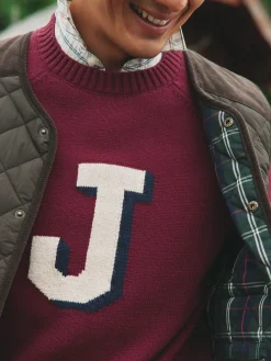 Outlet Joules 'J' Crew Neck Jumper Burgundy