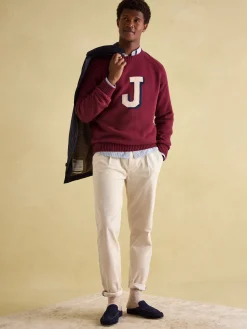 Outlet Joules 'J' Crew Neck Jumper Burgundy