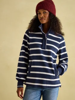 Best Joules Burnham Navy Blue Funnel Neck Quarter Zip Sweatshirt NavyBlue