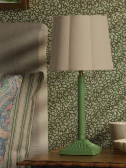 Joules Buscot Square Base Table Lamp Green