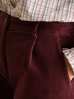 Sale Joules Calla Corduroy Tapered Trousers Burgundy