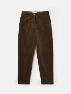 Hot Joules Calla Dark Brown Corduroy Tapered Trousers DarkBrown